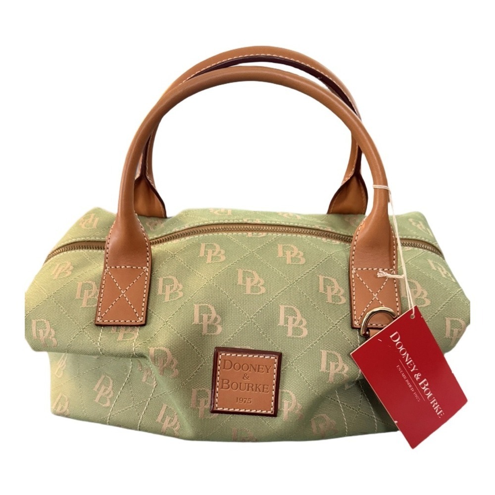 Dooney & Bourke Vintage Y2K Small Duffle Bag Green Canvas Logo NWT